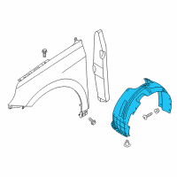 OEM 2017 Hyundai Ioniq Front Wheel Guard Assembly, Left Diagram - 86811-G2000