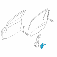 OEM 2022 Nissan Leaf Motor Assy-Regulator,Passenger Side Diagram - 80731-3NF0A