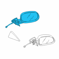 OEM 2001 Dodge Dakota Driver Side Mirror Outside Rear View Diagram - 55077251AB