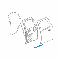 OEM Cadillac Escalade EXT Weatherstrip-Rear Side Door Lower Auxiliary Diagram - 20835973