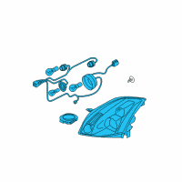 OEM 2007 Nissan Maxima Passenger Side Headlight Assembly Diagram - 26010-ZK40A