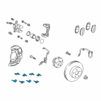 OEM Toyota Mirai Brake Pads Hardware Kit Diagram - 04947-42050