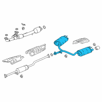 OEM 2016 Honda Accord Muffler, Exhuast Diagram - 18307-T2G-A61