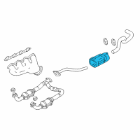OEM 2005 GMC Sierra 1500 Exhaust Muffler Assembly (W/ Exhaust Pipe & Tail Pipe) Diagram - 10376418
