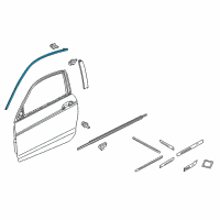 OEM 2010 Honda Accord Molding, L. FR. Door Sash Diagram - 72465-TE0-A01