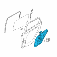 OEM 2012 Kia Sorento Regulator Assembly-Rear Door Diagram - 834022P000