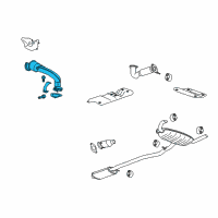 OEM Cadillac SRX Converter & Pipe Diagram - 55567833