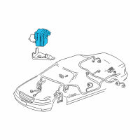 OEM 2000 Cadillac DeVille Electronic Brake And Traction Control Module Assembly Diagram - 9382835