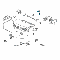 OEM 1992 Honda Accord Cylinder, Trunk Remote Control Diagram - 74886-SH4-A03