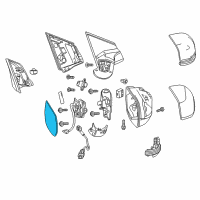 OEM 2022 Honda HR-V Mirror Sub-Assembly, Passenger Side Diagram - 76203-T0A-A01