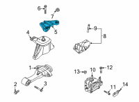 OEM 2021 Hyundai Sonata Engine Mounting Support Bracket Diagram - 21825-L0310