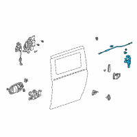 OEM 2002 Honda Odyssey Lock Assembly, Passenger Side Slide Door Diagram - 72610-S0X-A02