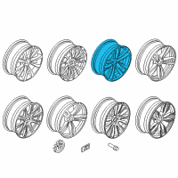 OEM 2021 BMW 745e xDrive Light Alloy Disc Wheel Reflexsilber Diagram - 36-11-6-861-225