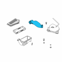 OEM 1998 Jeep Wrangler Engine Air Intake Hose Front Diagram - 53030610