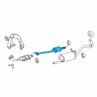 OEM 2000 Toyota Tundra Center Exhaust Pipe Assembly Diagram - 17403-07030