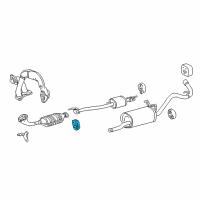 OEM 2001 Toyota Tundra Muffler & Pipe Hanger Diagram - 17565-0A100