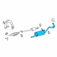 OEM Toyota Tundra Muffler & Pipe Diagram - 17405-07010