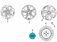 OEM 2021 Hyundai Sonata Wheel Center Cap Diagram - 52960-L1100