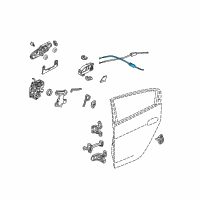 OEM 2011 Honda Insight Cable, Rear Door Lock Diagram - 72633-TM8-A01