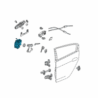 OEM 2014 Honda Insight Latch Assembly, Right Rear Door Power Diagram - 72610-TM8-A01