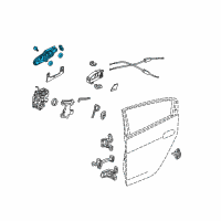 OEM 2012 Honda Insight Handle Assembly, Right Rear Door (Outer) (Silver Metallic) Diagram - 72640-TM8-003ZC