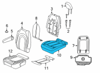 OEM 2017 Chrysler Pacifica Seat Cushion Foam Second Row Diagram - 68238584AB