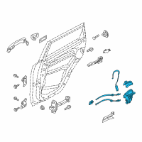 OEM Kia Soul Rear Door Latch Assembly, Left Diagram - 81410B2000