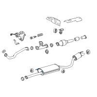 OEM 2016 Toyota Highlander Rear Muffler Support Bracket Diagram - 17574-0P150