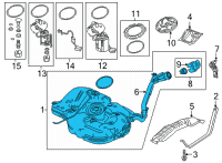 OEM Honda Civic TANK SET, FUEL Diagram - 17044-T20-A00