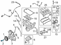 OEM Ford Crankshaft Pulley Bolt Diagram - JL3Z-6A345-A