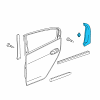 OEM Honda Insight Garnish, R. RR. Door Pillar Diagram - 72721-TM8-A01