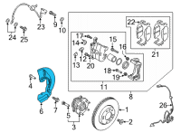 OEM 2022 Hyundai Tucson COVER-FR BRAKE DISC DUST LH Diagram - 51755-N9100
