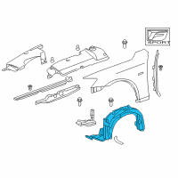 OEM 2011 Lexus IS350 Liner, Front Fender, RH Diagram - 53805-53050