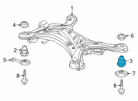 OEM 2021 Toyota Highlander Mount Cushion Diagram - 52275-0E080