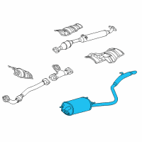 OEM 2009 Toyota Sienna Muffler & Pipe Diagram - 17430-0P140