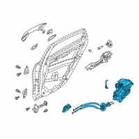 OEM 2019 Kia Forte Rear Door Latch Assembly, Left Diagram - 81410M6000