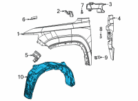 OEM 2022 Jeep Wagoneer SILENCER-WHEELHOUSE INNER Diagram - 68351548AF