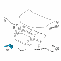 OEM Honda Ridgeline Lock Assembly, Hood Diagram - 74120-TG7-A11