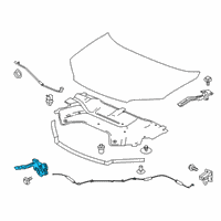 OEM 2020 Honda Passport Lock Assembly, Hood Diagram - 74120-TG7-A11