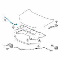 OEM Honda Ridgeline Stay, Hood Opener Diagram - 74145-TG7-A00