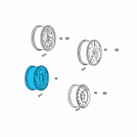 OEM 2000 Pontiac Bonneville Wheel Rim Assembly-17X7.5 *Chrome* Diagram - 9592938