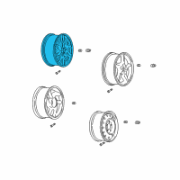 OEM 2000 Pontiac Bonneville Wheel Rim-17X7.5X51 Aluminum *Silver Spark Diagram - 9592937