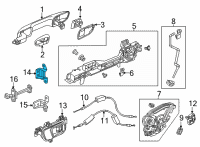 OEM 2014 Honda Accord Hinge, Left Rear Door (Upper) Diagram - 67950-T2A-H11ZZ