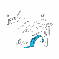 OEM 2006 Saturn Ion Shield, Front Wheelhouse Panel Splash Diagram - 10365802