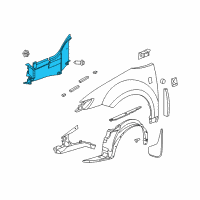 OEM 2007 Saturn Ion Shield, Engine Splash Diagram - 15146155