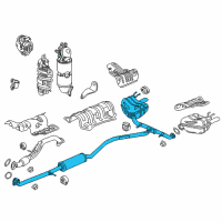 OEM 2019 Honda Civic Muffler, Passenger Side Exhuast Diagram - 18307-TBH-A81