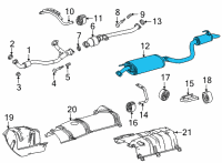 OEM 2022 Toyota Highlander Muffler & Pipe Diagram - 17430-0P600