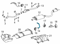 OEM Toyota Highlander Muffler & Pipe Support Bracket Diagram - 17573-0P180