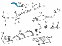 OEM 2021 Toyota Highlander Center Pipe Support Bracket Diagram - 17571-0P230