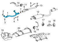 OEM 2022 Toyota Highlander Front Pipe Diagram - 17410-0P620